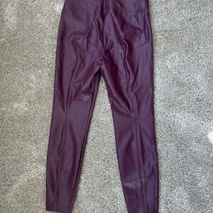 White House Black Market purple faux leather pants 10S NWT